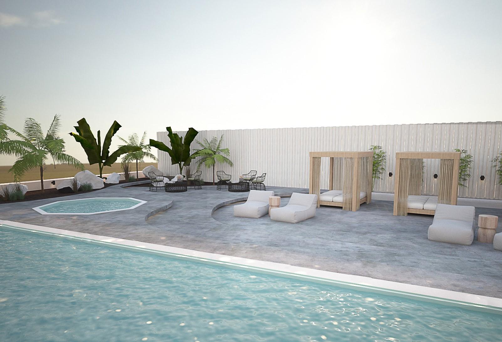 Aelia Luxury Suites Karterados  Zewnętrze zdjęcie 3D rendering of a pool