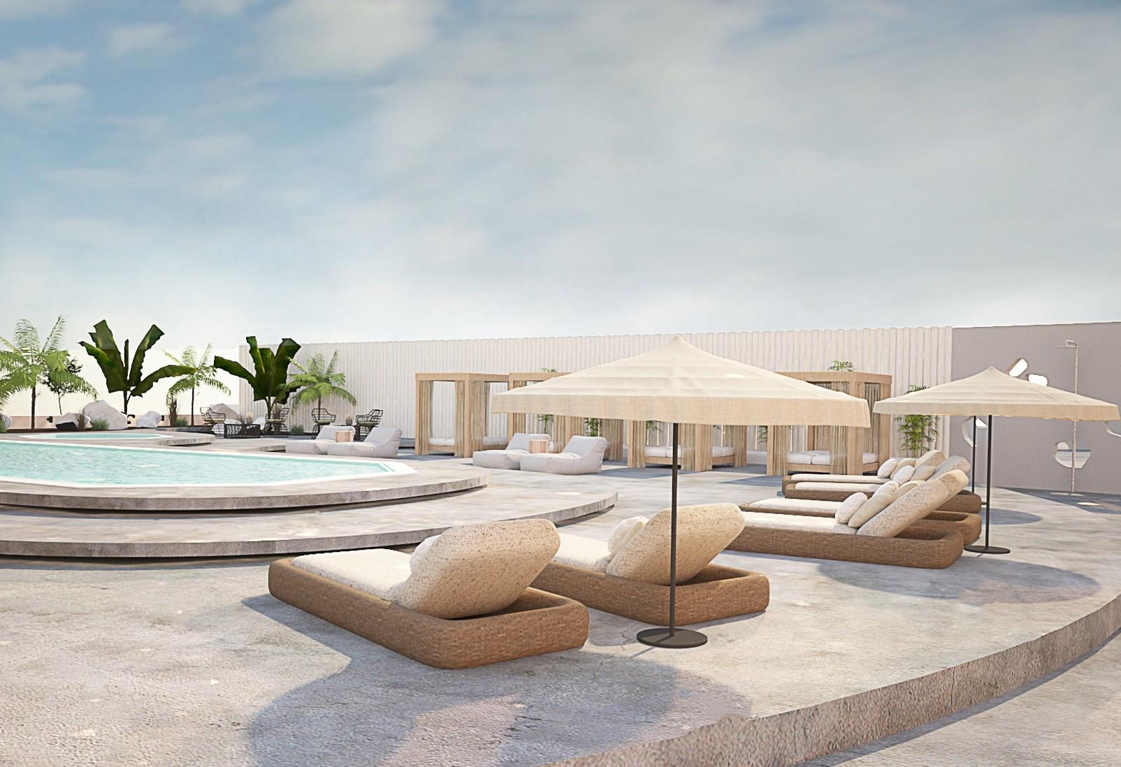 Aelia Luxury Suites Karterados  Zewnętrze zdjęcie The rooftop pool at the hotel