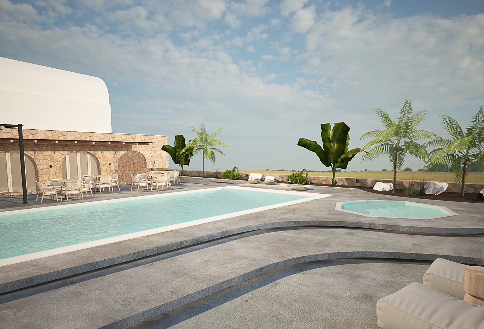 Aelia Luxury Suites Karterados  Zewnętrze zdjęcie 3D rendering of a pool