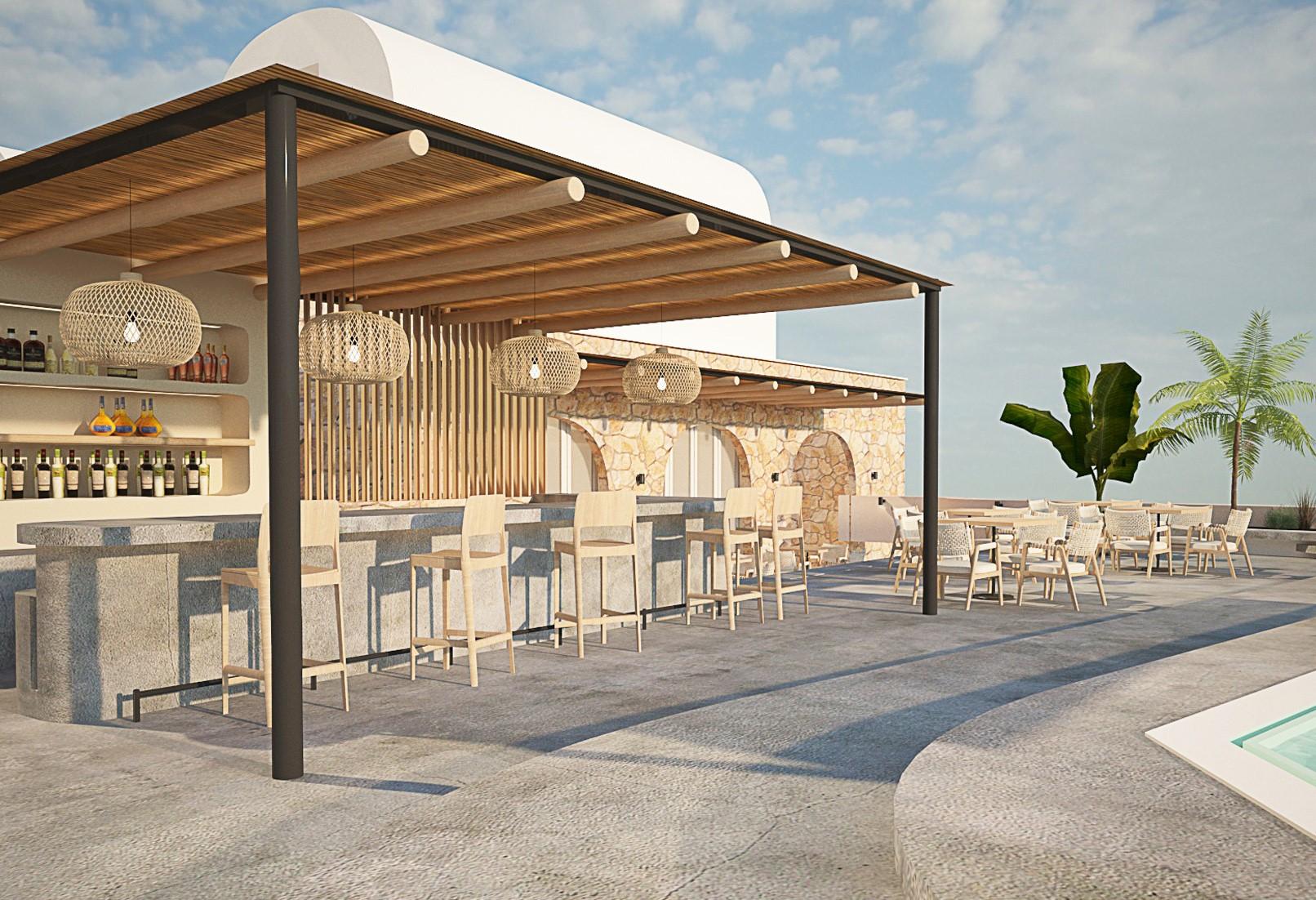 Aelia Luxury Suites Karterados  Zewnętrze zdjęcie 3D rendering of a pool bar